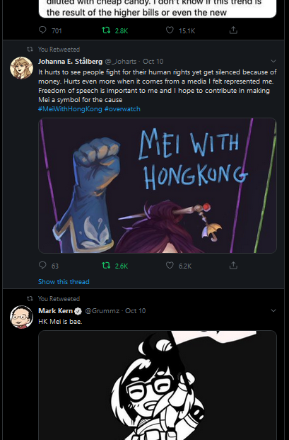 ConsumptionDev1's tweet image. holy shit, the pro Hong Kong posts i retweeted aren't actually showing up on my feed. 

1st pic: 
2nd pic: (my profile)