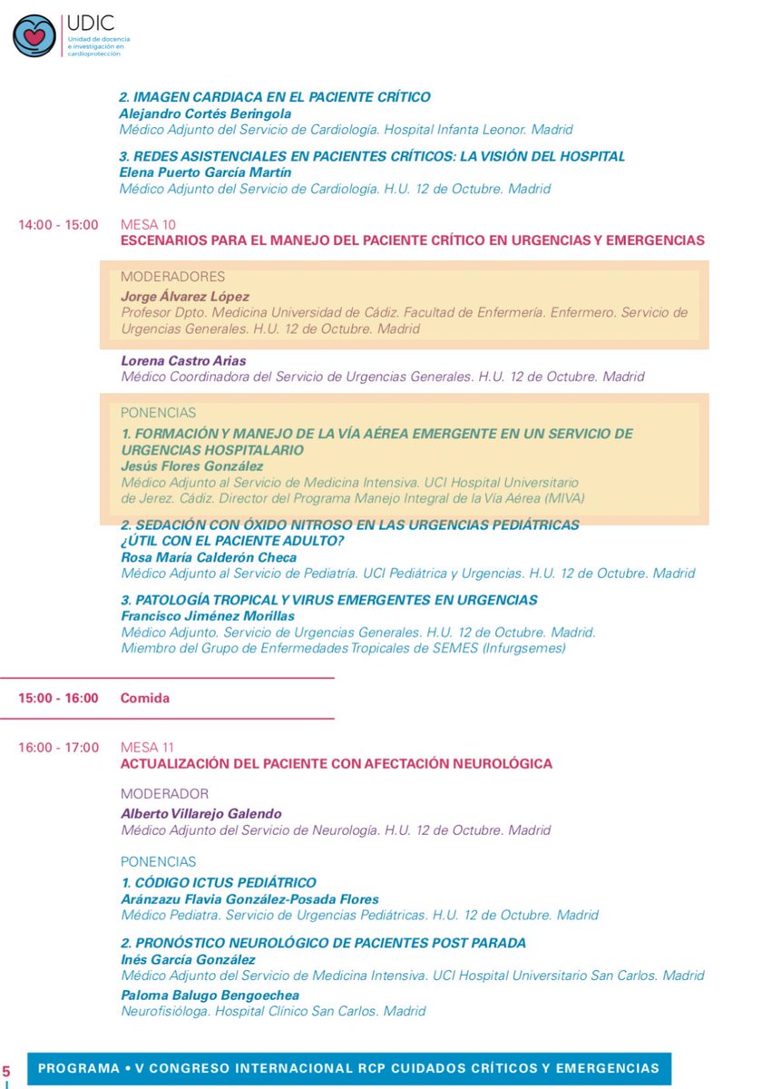 JesusFlores_MD's tweet photo. Un año más tendré el honor de participar activamente en el "V Congreso Internacional de RCP, Cuidados Críticos y Emergencias" en el Hospital 12 de octubre de Madrid. GRACIAS.

#Emergencias #VíaAérea #Airway #MIVA #Urgencias #UCI #RCP 
@SEMES_ @semicyuc @curso_miva https://t.co/u9PPCFgJo7