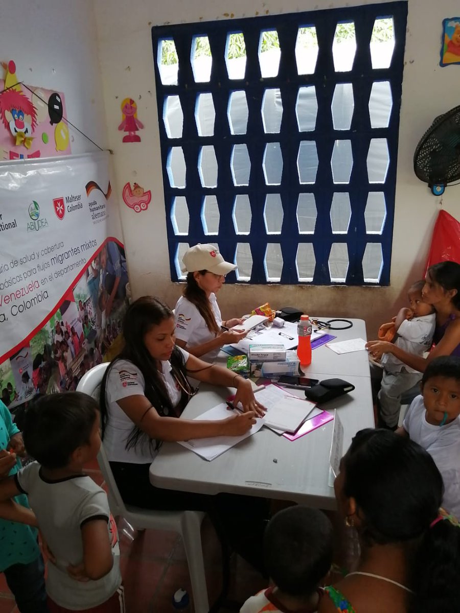 MalteserCol's tweet photo. Con #AyudaHumanitariaAlemana llevamos salud a las comunidades más vulnerables, hoy estamos en #Galán  #Riohacha. Ofrecemos  Medicina General, orientación psicosocial.Con apoyo de @saludriohacha a través del operador   @ipsipalaimapic
@ipsipalaima y el @ejercitonacionalcolombia https://t.co/YaqJQ8TvvV