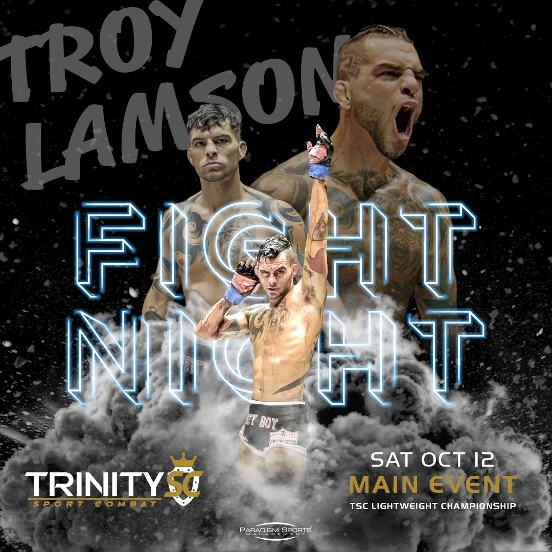 ParadigmSports's tweet photo. It's almost Fight Night in Honolulu. Troy Lamson (@TroyLamson) looks to secure the W later today. π #TrinityKings8 #FightNight #GP https://t.co/9BBAXpYoZp