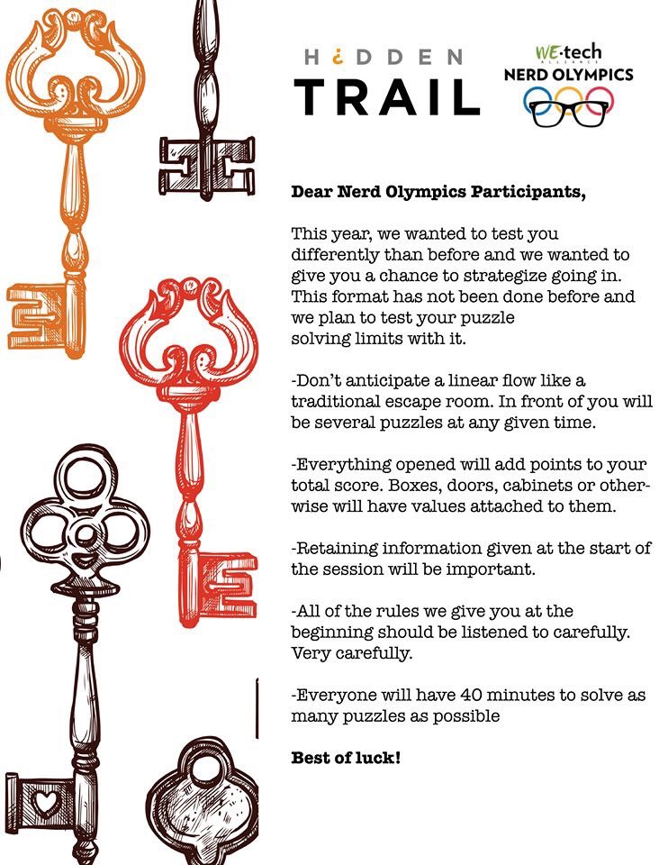 This is going to be EPIC!

Thanks to our friends at <a href="/HiddenTrailX/">Hidden Trail</a> for coming up with a unique and custom take on a traditional #EscapeRoom for our #NerdOlympicsYQG teams! 

#YQG #CKont #Teamwork #Networking #TeamBuilding #GivingBack #SupportLocal #TechConnectYQG #TechSector