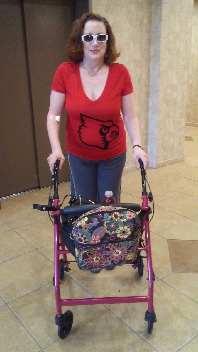 Bc of the Coxsackie B4 virus & post viral sydrome + "tick bite" syndrome ( #Lyme), I've lost most use of my left side. (I'm left-handed)  I use a wheelchair/walker/cane, depending on my pain & balance.My now 78-year-old mom loads/unloads my walker. She's exhausted.