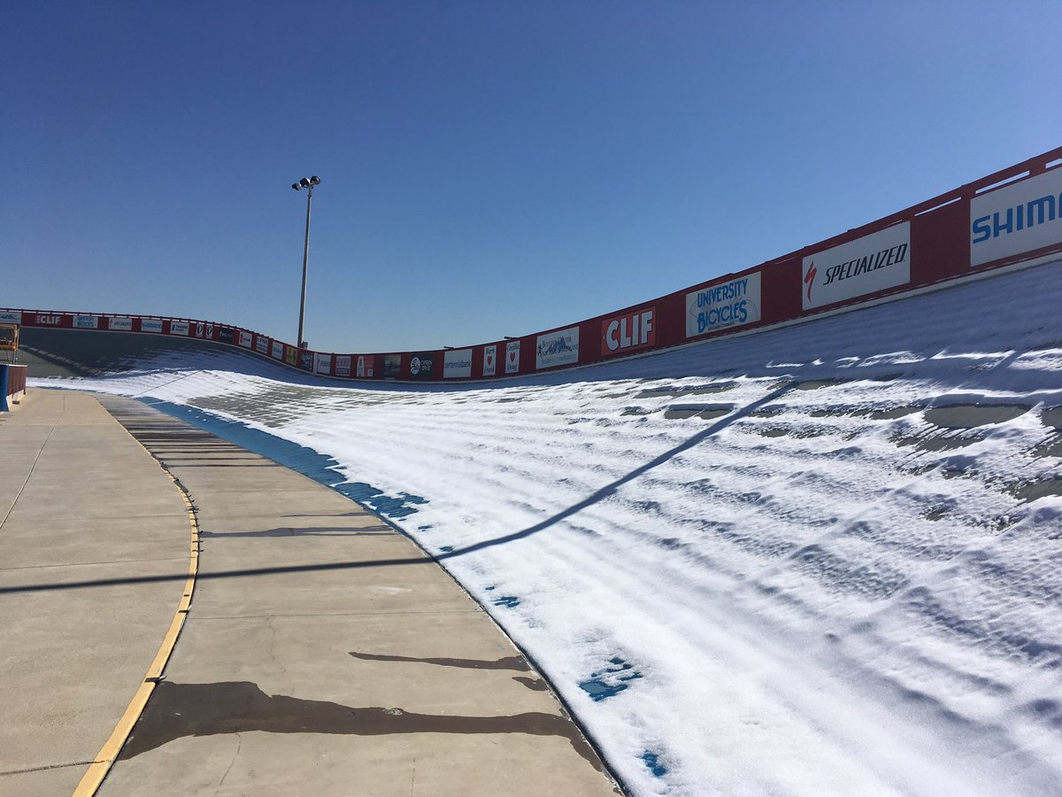 Track is closed today!  Due to snow and our tent being blown over.