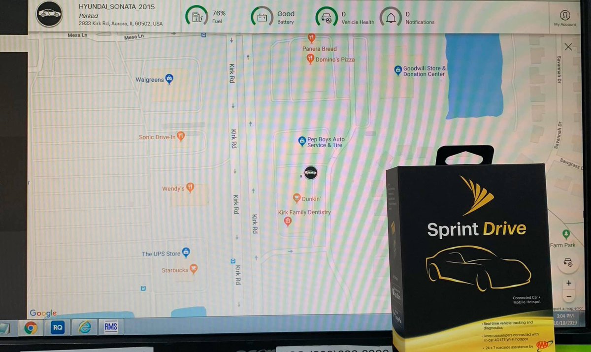 AirCorpAurora's tweet photo. Come grab your sprint drive today!!**At Kirk road and Butterfield**
With real time vehicle tracking, car diagnostics, roadside assistance backed by AAA, and a 4G LTE hotspot. Sprint drive also includes impact detection to automatically text emergency contacts after an accident! https://t.co/0cSHoTcnd7