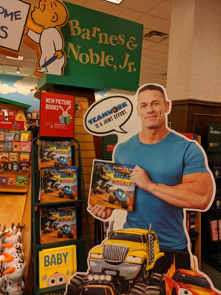 Join us today at 11AM for storytime crafts while we read John Cena's new book Elbow Grease VS. Motozilla