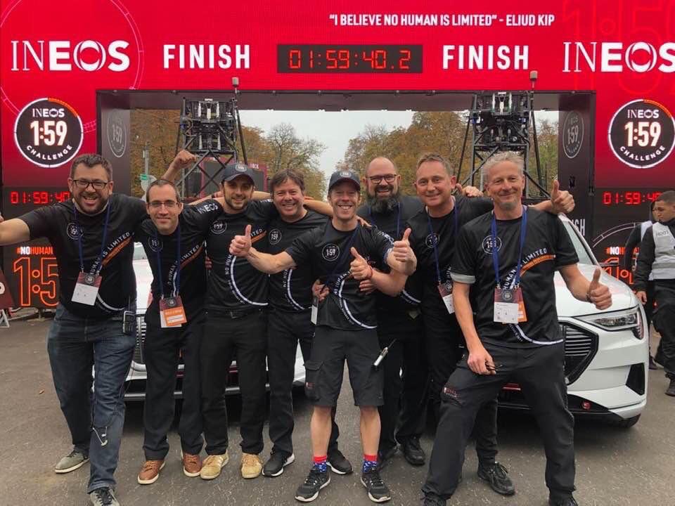 Great to see Tommy Erdos and James Rhodes, two professional drivers who’ve destroyed many a tyre with Fusion in the past, driving the Official Pace Car at #Kipchoge159 world record in Vienna this morning. Congrats <a href="/EliudKipchoge/">Eliud Kipchoge - EGH🇰🇪</a> and support team for an incredible achievement.