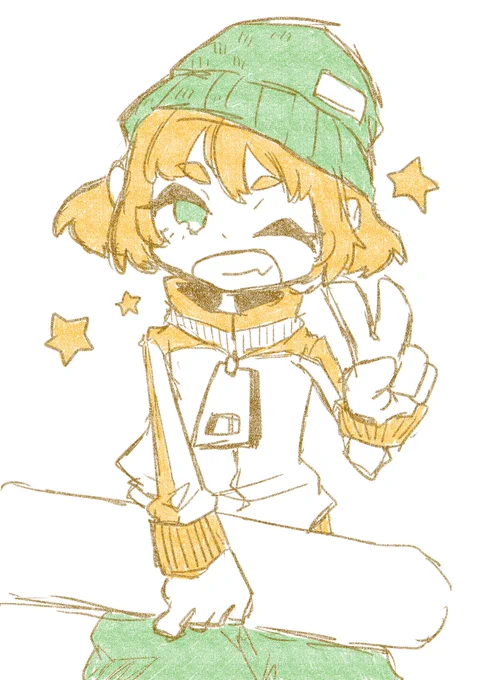 いつもと絵のタッチ変えてみた#創作 
