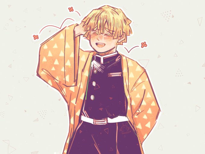 ＊ m e e k o ＊ || 🍉さんがTwitterに投稿した我妻善逸(鬼滅の刃)のイラスト。