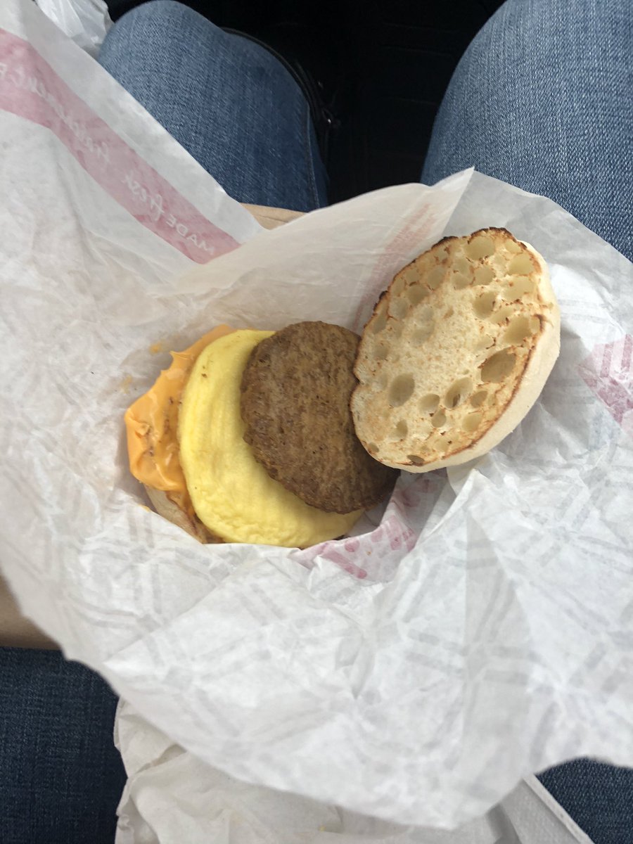 amandaamcd's tweet photo. When you order the vegan breakfast sandwich at @TimHortons and you have already left the drive through 😒 https://t.co/J5dNNbT7De