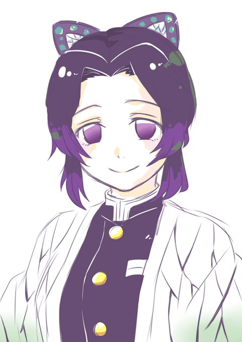 ふたばさんがTwitterに投稿した胡蝶しのぶ(鬼滅の刃)のイラスト。