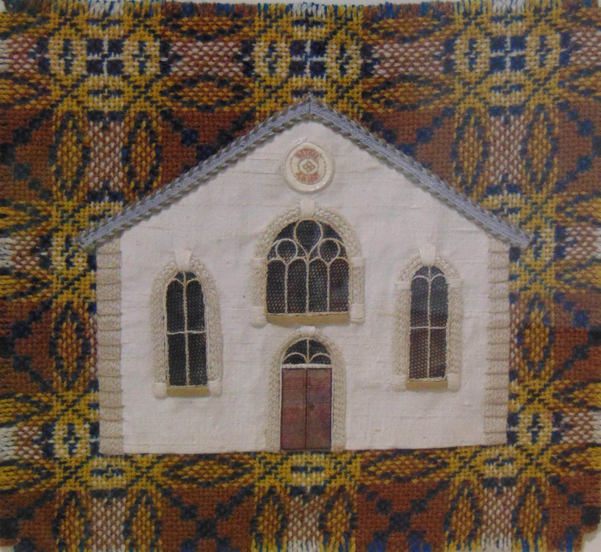 MakersWales's tweet photo. Have you been in to see our new Wool Works exhibition yet? These Welsh Chapel samplers by guild member Susan Smith, using applique, stitch and Welsh Wool have been made specially for the exhibition. #woolworks #welshwool #internationalexhibition #heritagecrafts #VisitCardiff #MaP https://t.co/dT5FGsVhft