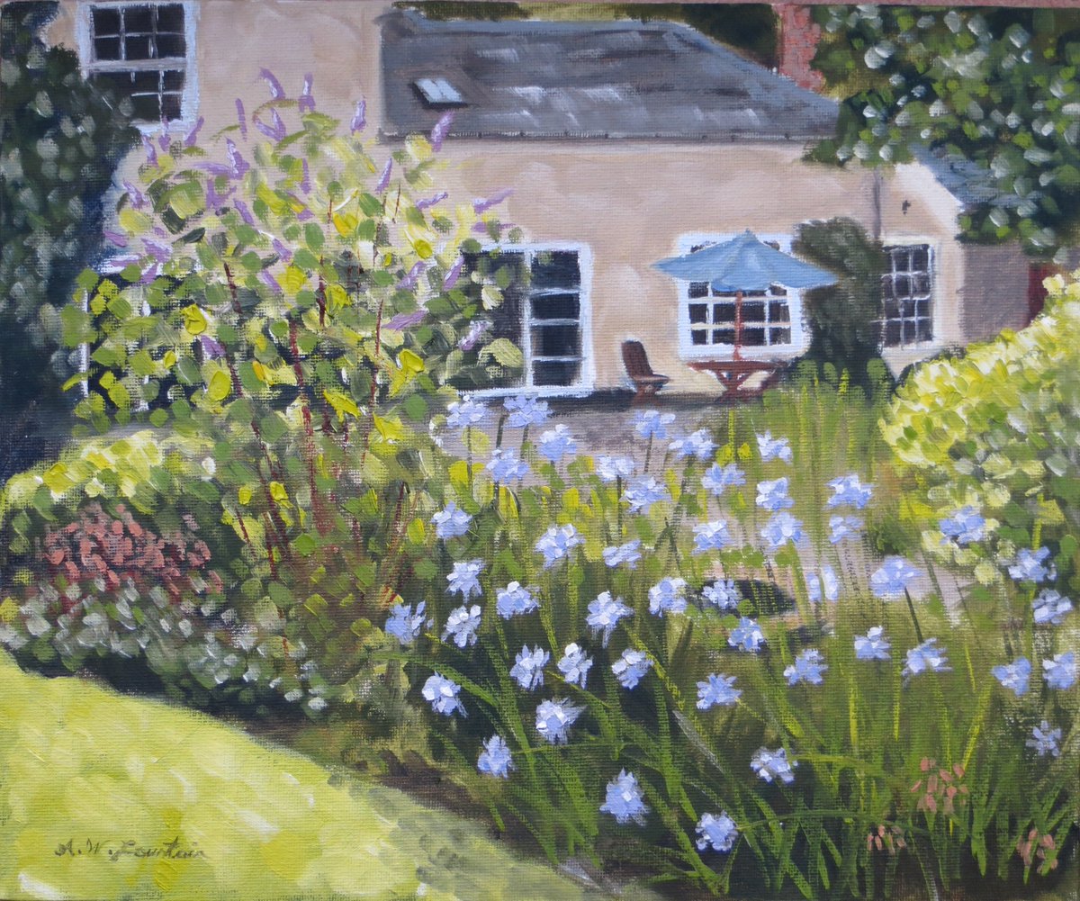 A_W_Fountain's tweet photo. Cottage garden in Keyhaven. Two contrasting studies, one obviously much looser and suggestive than the other. #cottage #Flowers #Garden #Gardenscapes #Gardens #impressionism #paintings #oilpainting #oils https://t.co/ZtDQNLFLkX
