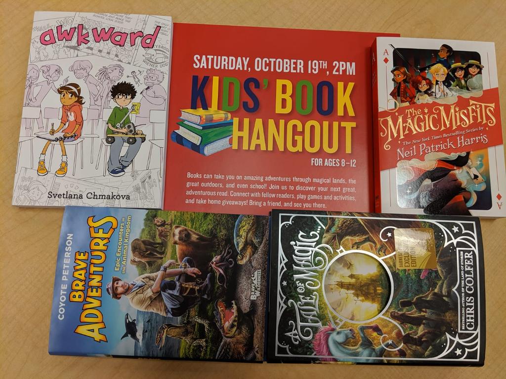 BN_Orem's tweet photo. Mark your calendars! Saturday, 10/19 at 2pm is the next #BNHangout!
Sign up here: 
https://t.co/LhR4KIxhT6 

#KidsRead  #RainyDayReads #repost #bnorem #oremevents #utahcountyevents #kidsevents https://t.co/QMFM42qXhI