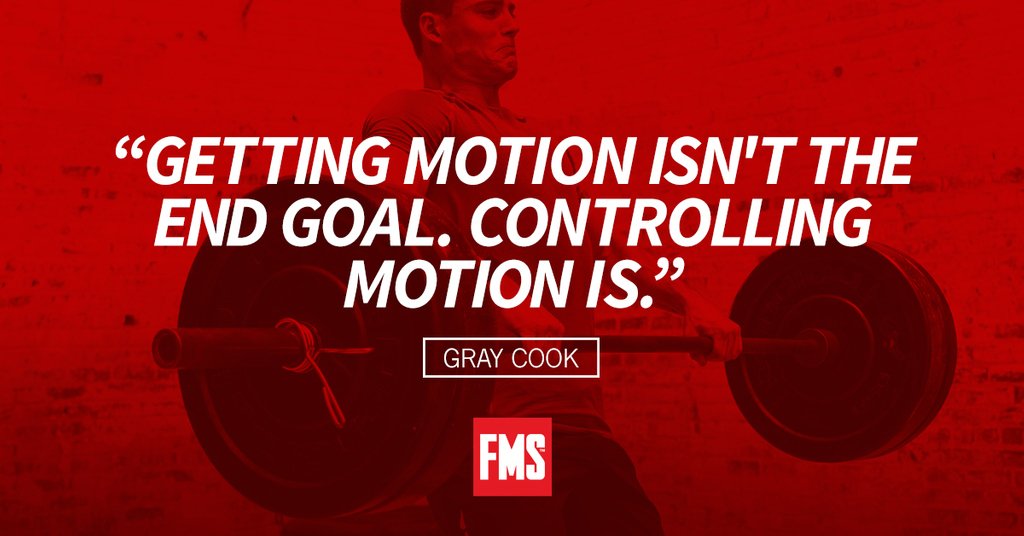 FunctionalMvmt's tweet photo. "Getting motion isn't the end goal. Controlling motion is." - Gray Cook
.
.
.
#movewithFMS #motivationmonday #graycook #movewell #FMS https://t.co/j8azPNkgLY