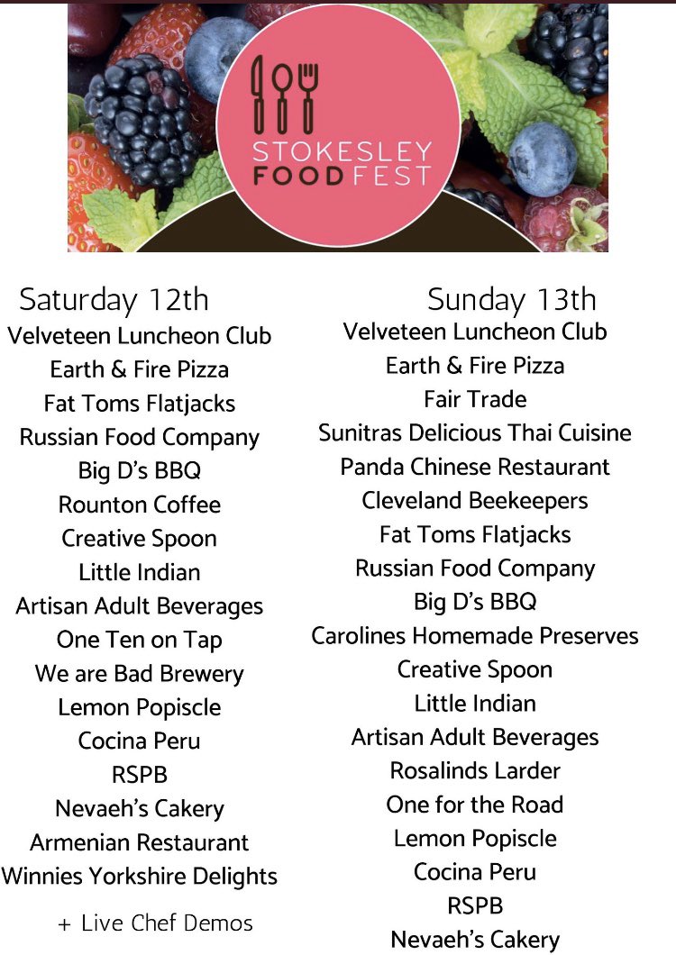 Thanks to all who can along to day one of the FoodFest! Back at it tomorrow with some
fantastic traders for local producers and some other treats! Come along and enjoy from 10.00  

Thanks to all of our demo chefs who came along today!
