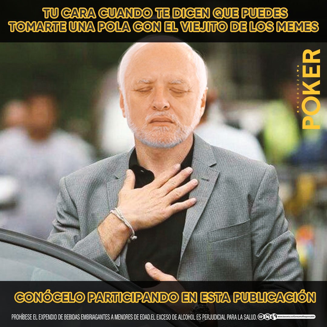 Amigos, ¡Traeremos al viejito del meme a Colombia! ¿Quieren tomarse una  Pokerita con él? Vayan a nuestro Facebook y participen en el concurso:  https://t.co/BOGPgmYqkr *Aplican términos y condiciones., image size:1080x1080