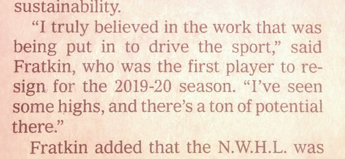 isaackunen's tweet photo. Hyphenation, line breaks, and near-contronyms combine for an interesting miscue in today's @nytimes. 

Compounding the problem: the article is about issues with the N.W.H.L, and how some players are staying while others are leaving.

That is Thunstrom doing? https://t.co/vSXpR7MRbn