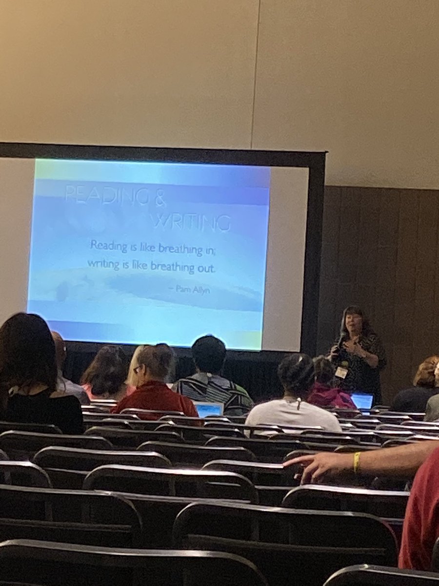 “When doors are flung open to reading, writing just flows.” #ila19 @WritingThief
