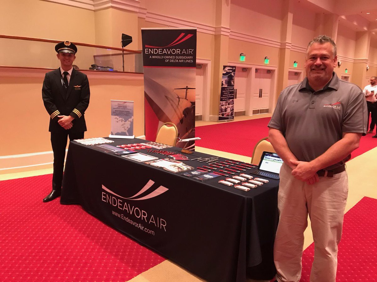 EndeavorAir's tweet photo. We’re proud to spend the day with @Rotary2Airline #RTAGNation today in Enterprise, Alabama. Thanks to all who’ve stopped by to hear our #ClearedForGrowth story! #IFlyEDV https://t.co/J9S3FxrW5R