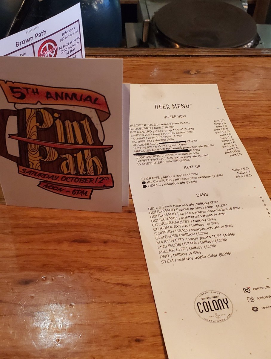bryantd23's tweet photo. First stop of @pintpathnkc is @Colony_KC #pintpathnkc #teampintpath #nkc https://t.co/2jpOE6j56Q