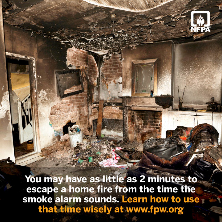 Every second counts. Plan and practice your escape. #FirePreventionWeek