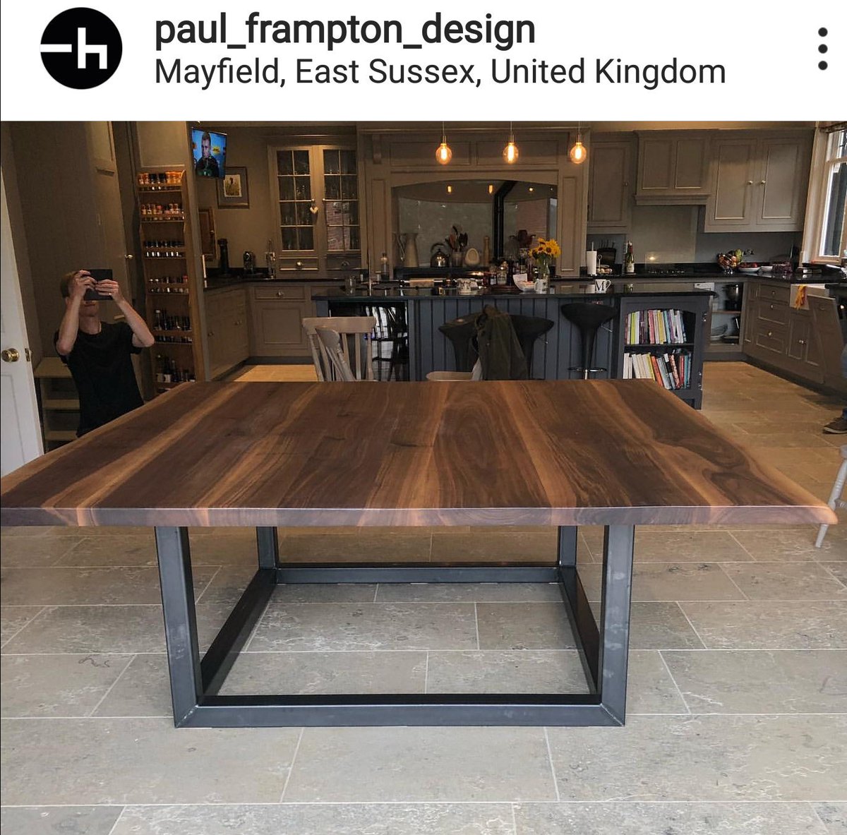 stobbszee's tweet photo. Freshly delivered beautiful walnut dining table on steel base. Lurvely #liveedgediningtable #epoxy #elm #liveedge #liveedgewood #waneyedge #waneyedgetable #customfurniture https://t.co/p9J1F3P98Q