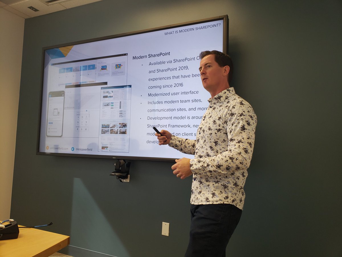 Modern VS Classic #SharePoint with <a href="/EricOverfield/">Eric Overfield</a> at @spscolo.  Thanks Eric! #spsden
