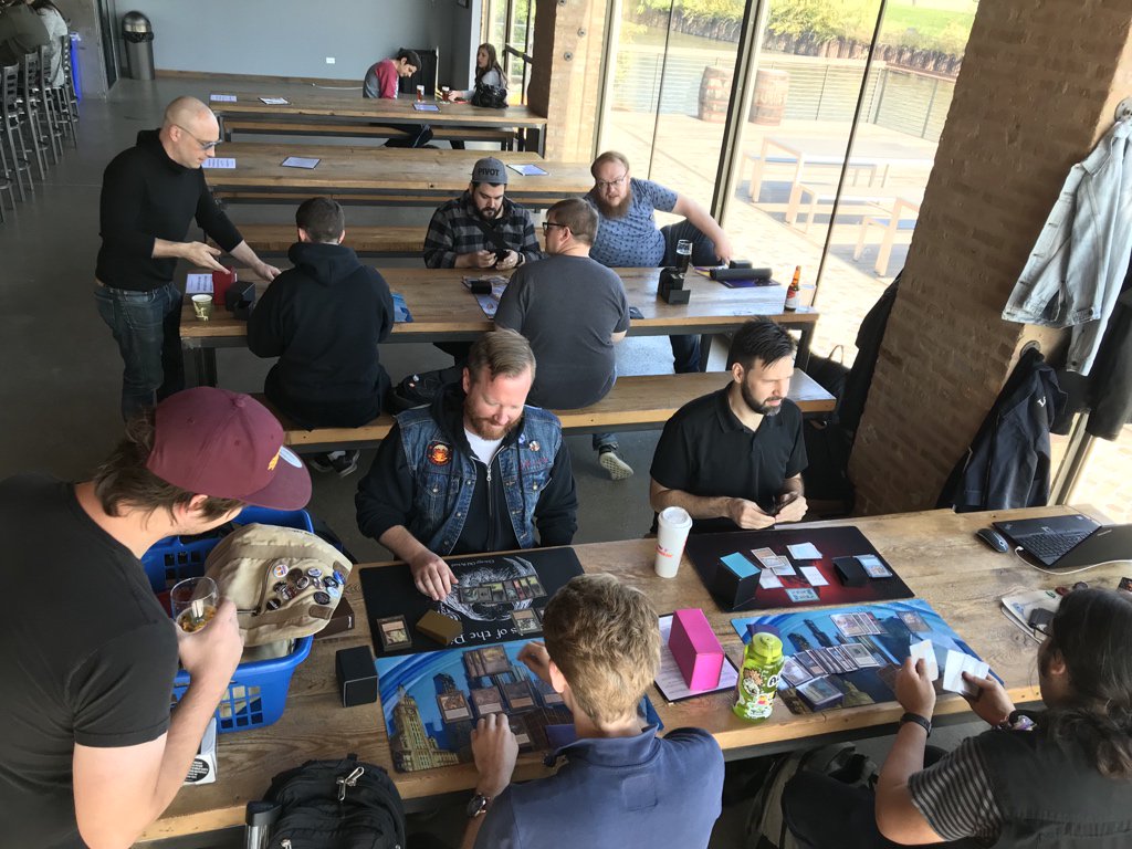 PitcastPod's tweet photo. Getting set up for the #lordsofthepit Fall Brawl today! #oldschoolmtg #OS95 #chicagooldschool #btfooc https://t.co/5JmfCuSnHI