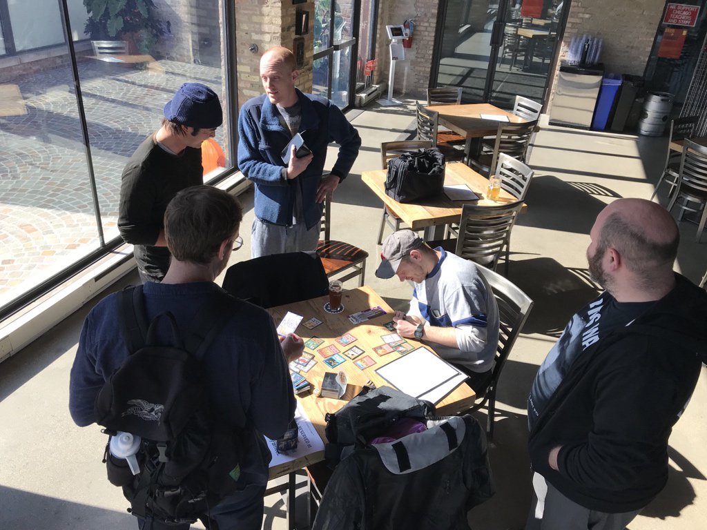 PitcastPod's tweet photo. Getting set up for the #lordsofthepit Fall Brawl today! #oldschoolmtg #OS95 #chicagooldschool #btfooc https://t.co/5JmfCuSnHI