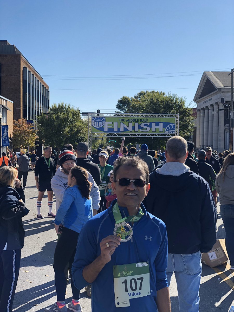 vikas15bhardwaj's tweet photo. #middlehalf #murfreesboro #run completed today in 2:03:01. Thanks @cityofmborotn for organizing it. #HalfMarathon #13.1 #running #Tennessee https://t.co/uoSTNLOcQ7