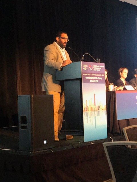 IASLC's tweet photo. .@IyengarPuneeth and Dr. Luda Bazhenova present on treatment options for oligometastatic disease. More trials are needed in order to strengthen recommendations for treatment strategies for these patients #NACLC19 #LCSM https://t.co/ldFVeC7vGM