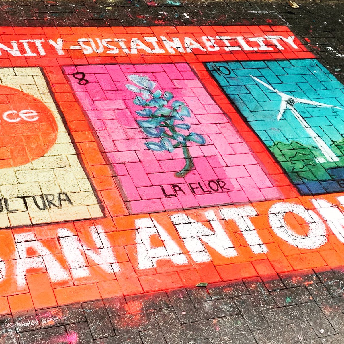 Chalk it up a success! Still celebrating art until 4. Lovely weather- come out and play!