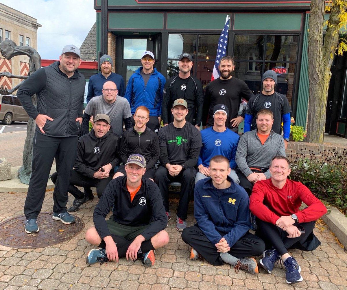 F3LakeEffect's tweet photo. What a day! We had a blast with @F3GrandRapids as they barely edged us by a ~minute in the #Bragnar 35-mile relay, w/ 12 #PAX representing. Also, we had 23 #HIM w/ 3 #FNG  posting for Prof Oak's #VQ at #Bibliotheca and @F3SubZer0 Q at #Peartree!! @F3Nation @F3MustardSeeds https://t.co/2h2uDn4Z0U