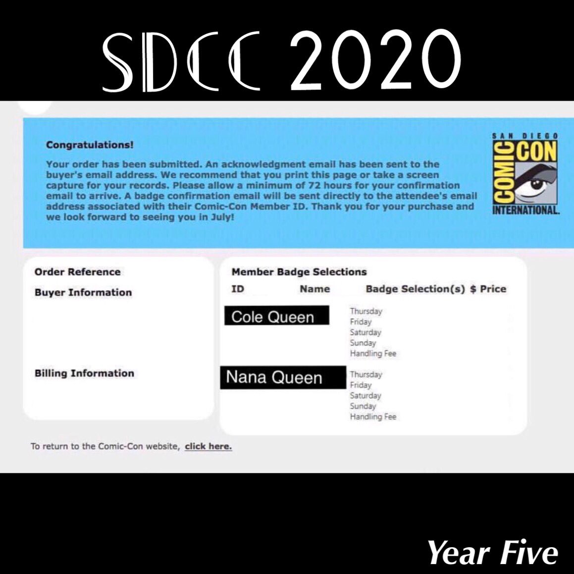 TheNerdQueens's tweet photo. See you next year SDCC 

#sdcc #sdcc2020 #retreg #returnreg #cci https://t.co/Gk2F3xLiUF