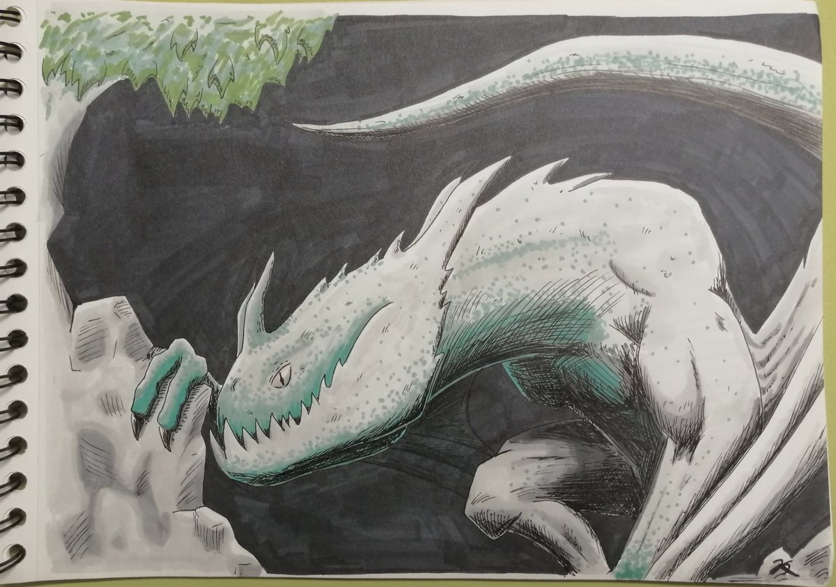 trisblbtan's tweet photo. Day 12: Dragon
.
.
.
#Inktober #inktober2019 #draw #drawings #drawing #art #illustration #monster #monsterdraw #pencil #ink #paper #grey #dragon #drawdragon #dinosaurs #reptile #promarker https://t.co/g2ENJtq2Gw