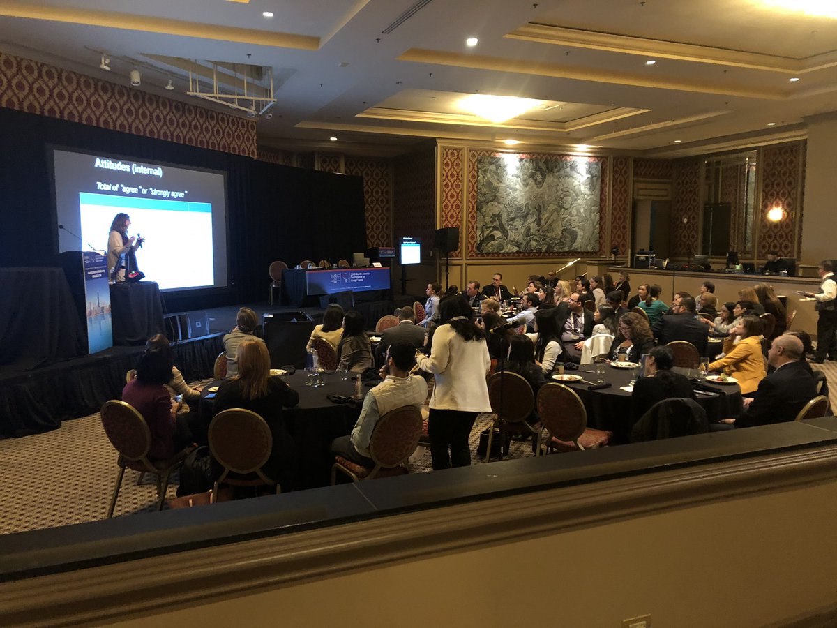 IASLC's tweet photo. Dr. Katie Watson walks attendees through medical improv and gets the group started in conversation. #NACLC19 https://t.co/8I1qvYraC8