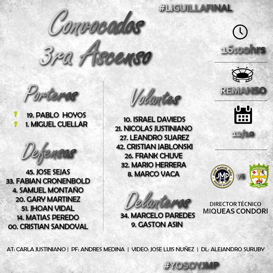 jmpsoccerschool's tweet photo. No te pierdas este 4ta Fecha de #ACF🏆 en nuestra categoría de #3raAscenso
-
🏟 Remanso
🕞 16:00 has
📅 12/10
-
¡Apóyanos! 🔵⚪
-
#YoSoyJMP #TodosSomosJMP #futbol #jmp #MetodoIntermitenteIntegral #photo #futbol #bolivia https://t.co/NxFwf0xYLH