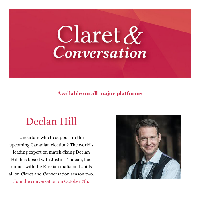 ClaphamCPS's tweet photo. Listen to one of Canada's top journalists @Declan_Hill talk about boxing with #JustinTrudeau and #matchfixing in sports.  It might help you decide who to vote for. #canadavotes2019 https://t.co/c3kfMIbhpv
