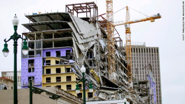 cnnbrk's tweet photo. At least one person was killed and three are missing in New Orleans after the partial collapse of the construction site of the Hard Rock Hotel, officials say https://t.co/irJIkJSst8 https://t.co/tBoTGxyCo5
