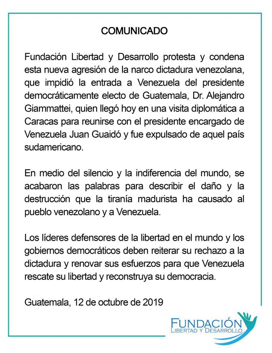 Fundación Libertad y Desarrollo a la opinión pública.