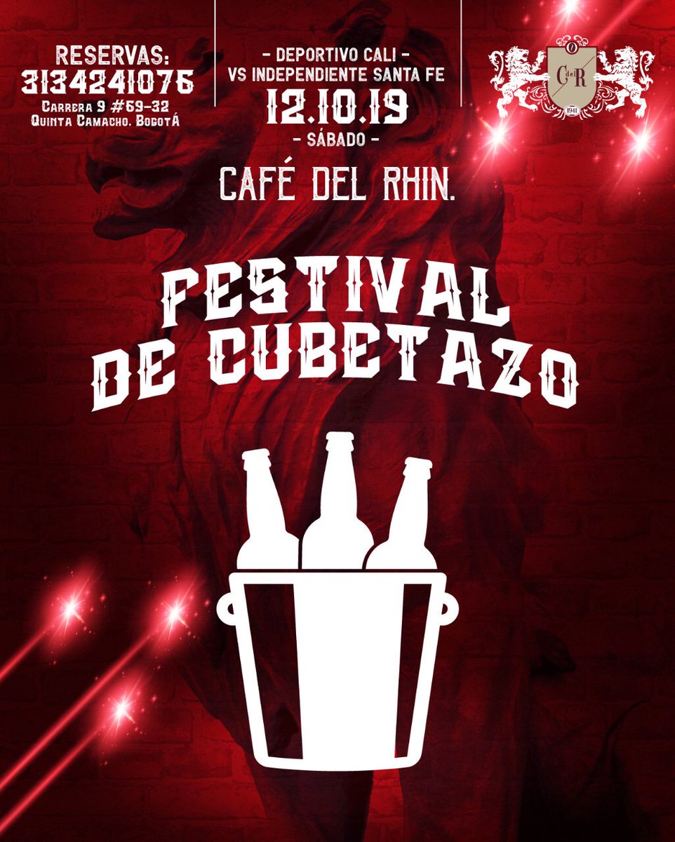 Vive hoy @santafe_oficial vs @deportivocalioficial en @cafedelrhin y disfruta del festival de cubetazo.