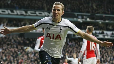 17 Spurs 2-1 Arsenal Harry Kane continued his superb form with two goals as we came from behind to beat Arsenal.Kane pounced to finish at the back post early in the second half.He then rose to head home in the 86th minute to take us a point above the Gunners.
