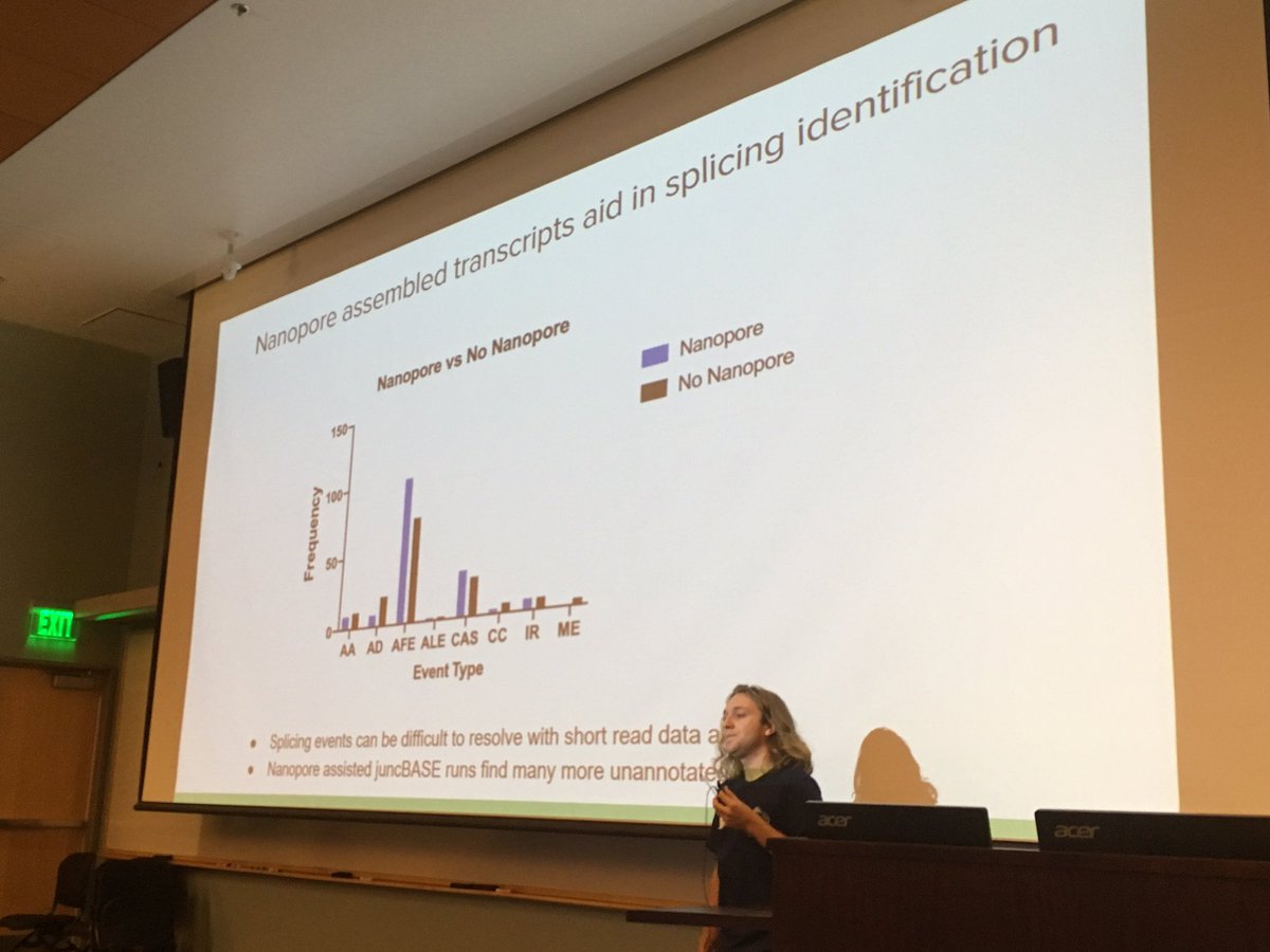 NorCalCompBio's tweet photo. Our final speaker Matthew Cattle from @UCSC :
Uncovering the Mechanism for Alternative First Exon Usage During Inflammatory Response #nccb2019 https://t.co/fF1co9FQrF