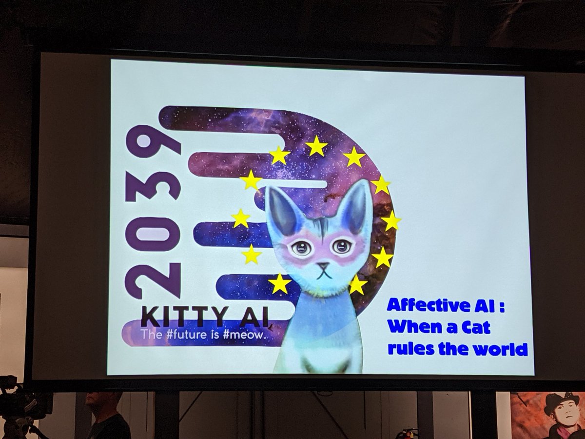 uriaviv's tweet image. @KittyAI_rules, a (cute) experiment in micro local democracy, and a comparison to @realDonaldTrump, design fiction by @pinaryoldas , presented at @republica #rpPortland @wunderbar2gethr