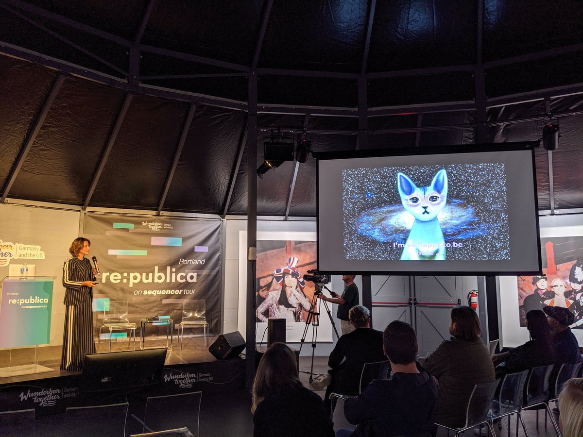 uriaviv's tweet image. @KittyAI_rules, a (cute) experiment in micro local democracy, and a comparison to @realDonaldTrump, design fiction by @pinaryoldas , presented at @republica #rpPortland @wunderbar2gethr