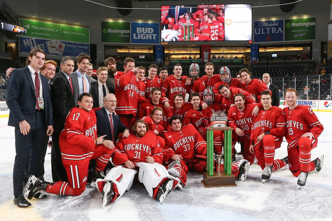 Huntington_Ctr's tweet photo. Congrats to @OhioStateMHKY Winners of the 2019 Ice Breaker Hockey Tournament @Huntington_Ctr https://t.co/swtyBqvAYP
