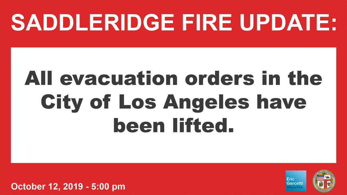 #SaddleridgeFire update:

ALL evacuation orders within <a href="/LACity/">City of Los Angeles</a> have been lifted.

Map and info: lafd.org/news/saddle-ri…

Tips for returning home: laist.com/2018/11/11/goi…