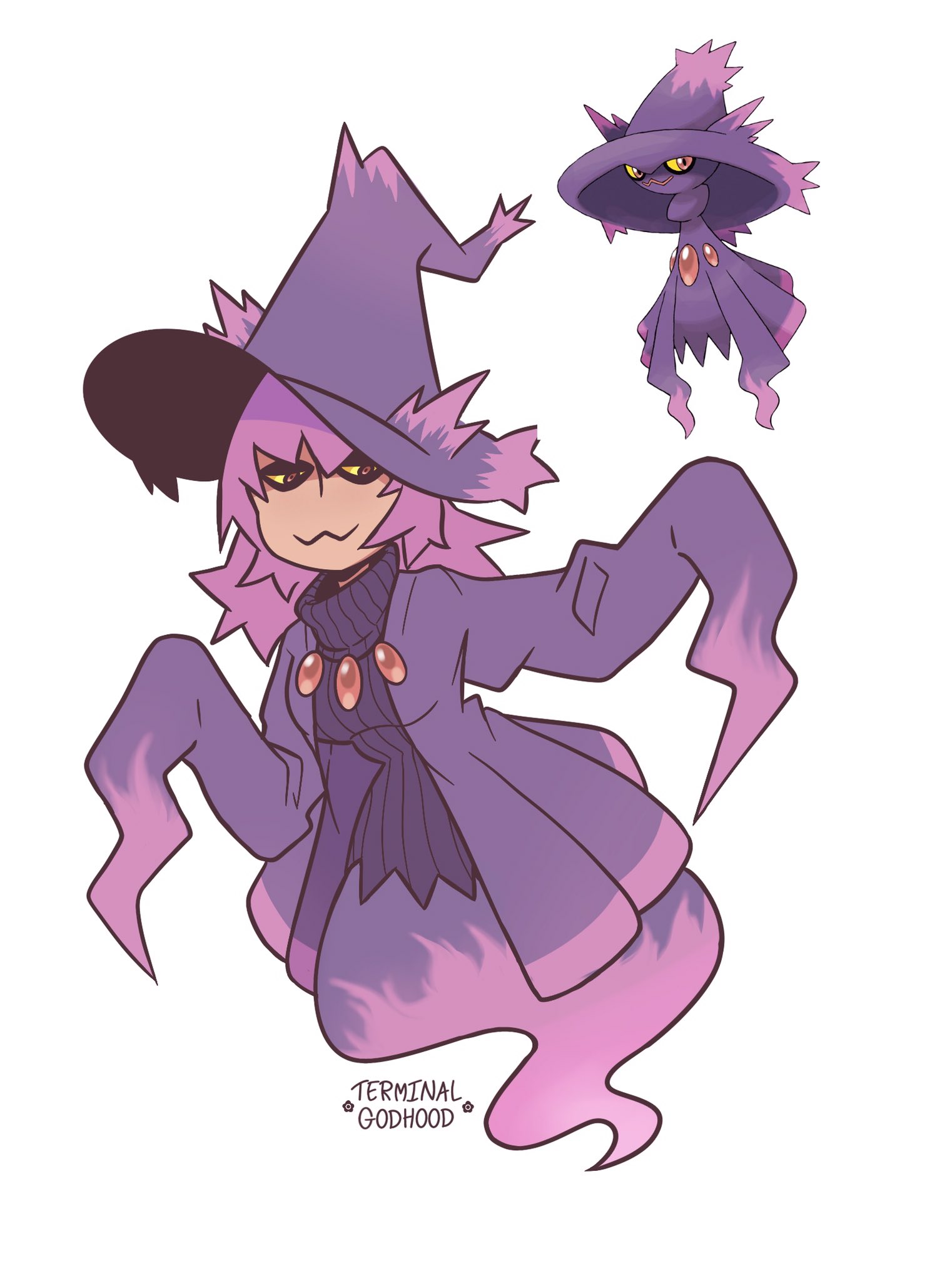 Terminal Commissions Open On Twitter Mismagius Gijinka I Liked Both With And Without The Ghost Tail Digitalart Pokemon Gijinka Mismagius