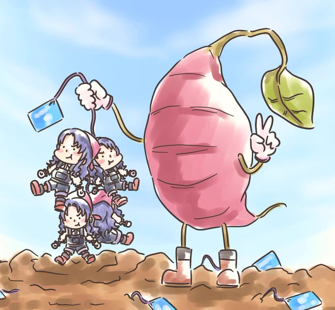 描けば出るにあやかりたかったので自分も描きました。紗代子を掘り出すサツマイモです。

#高山紗代子 