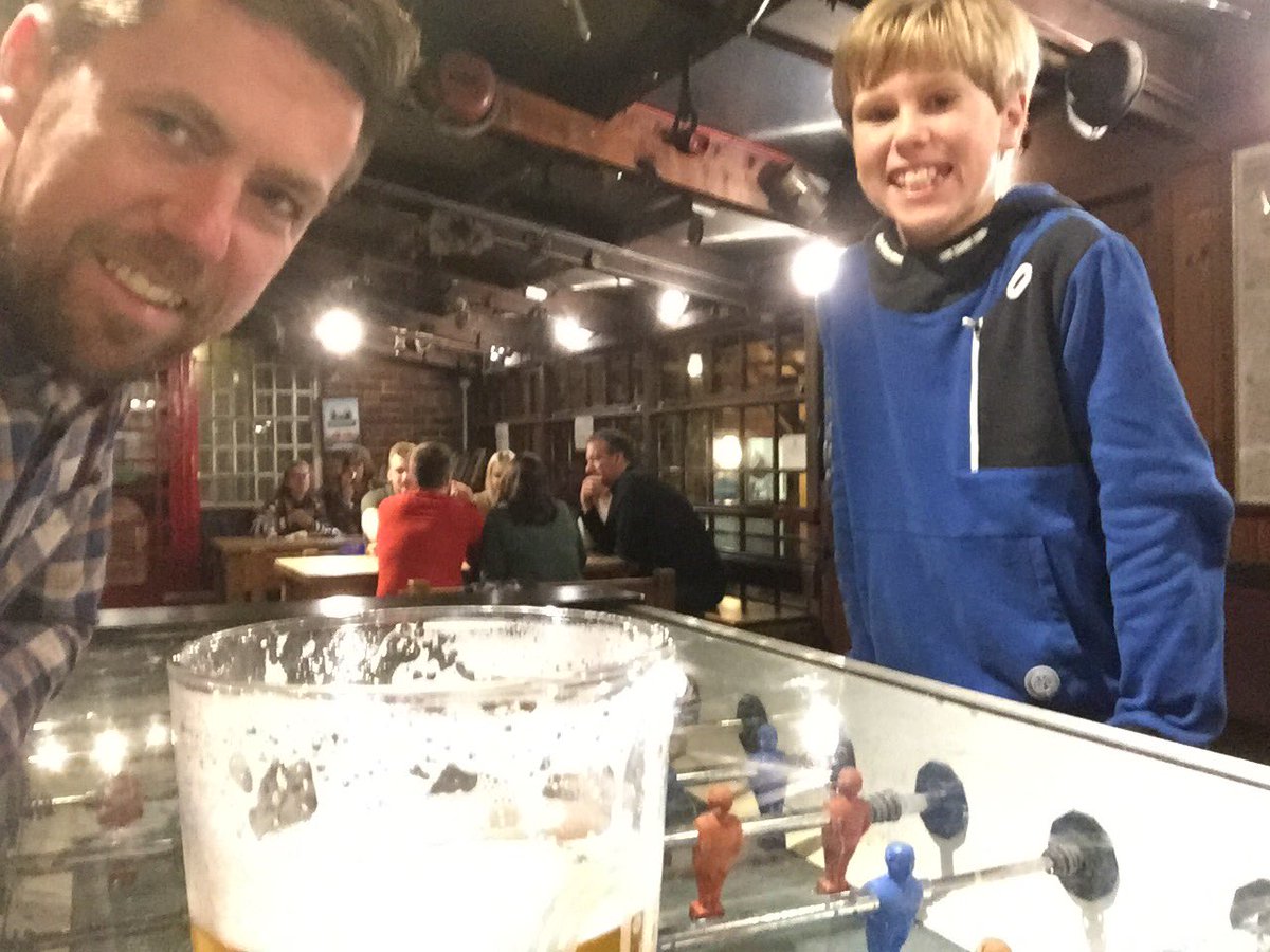 murrayswinfield's tweet photo. Got thrashed at table football by Harry @HollyBushBEER !! Best pub in the world and danced home!!! https://t.co/tgEHSMrEK3